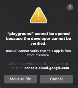 MacOS warning